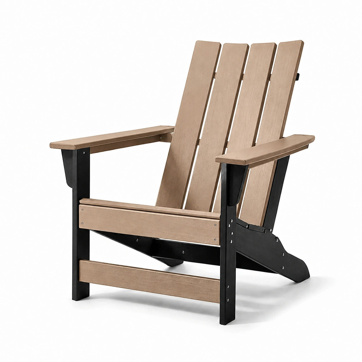 HDPE Adirondackstuhl Taupe/Schwarz 76 cm