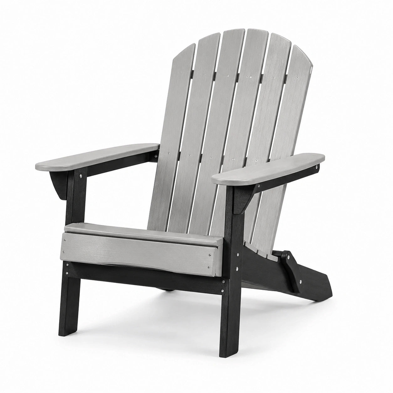 Adirondack Stuhl HDPE Kunststoff Grau/Schwarz 90 cm