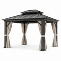 Aluminium Pavillon mit Stahl Dach Dunkelgrau 400x300 cm