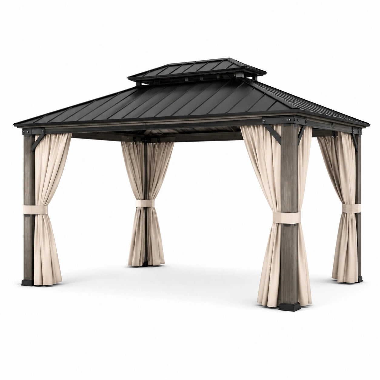 Metallpavillon mit Aluminiumrahmen und Vorhängen 300x400 cm