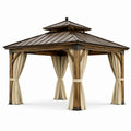 Gartenpavillon Holz Aluminium Braun 3x3 m