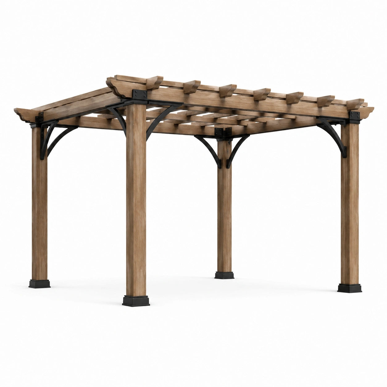 Holzpergola mit Metallverstärkung 300x300x250 cm Braun