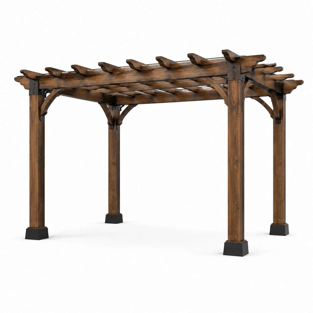 Pergola aus Kiefernholz Braun 300cm x 300cm x 240cm