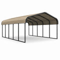 Carport Stahl mit gewölbtem Dach in Beige 600x300x250 cm