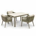 Essgruppe für den Garten aus Aluminium und Polyester Beige 150x90cm