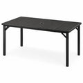 Gartentisch Aluminium Schwarz 150x90x74 cm