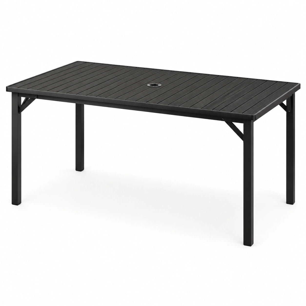 Gartentisch Aluminium Schwarz 150x90x74 cm