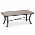 Rechteckiger Gartentisch Aluminium mit Holzoptik Grau
