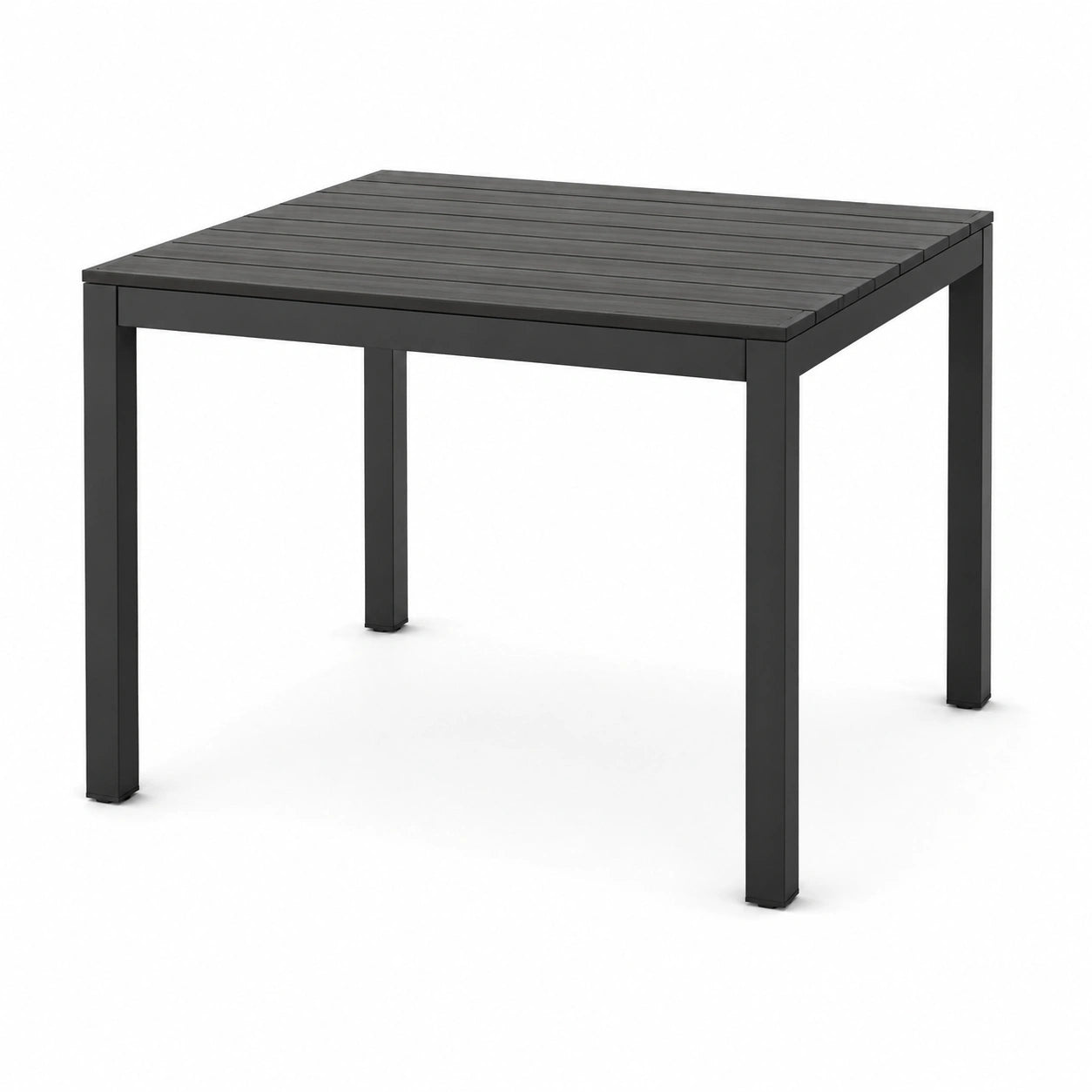 Quadratischer Gartentisch aus Aluminium in Schwarz, 90x90x75 cm
