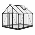 Aluminium Gewächshaus gehärtetes Glas 200x200x220 cm Schwarz