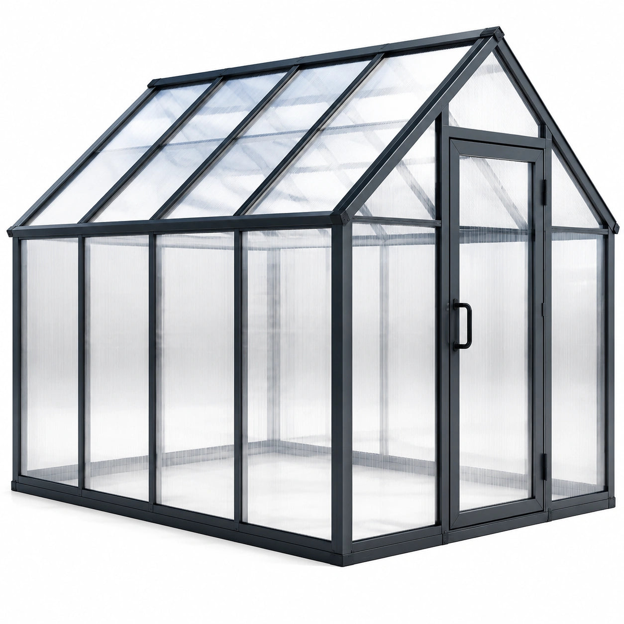 Gewächshaus aus Aluminium mit Polycarbonatplatten 190x190x195cm