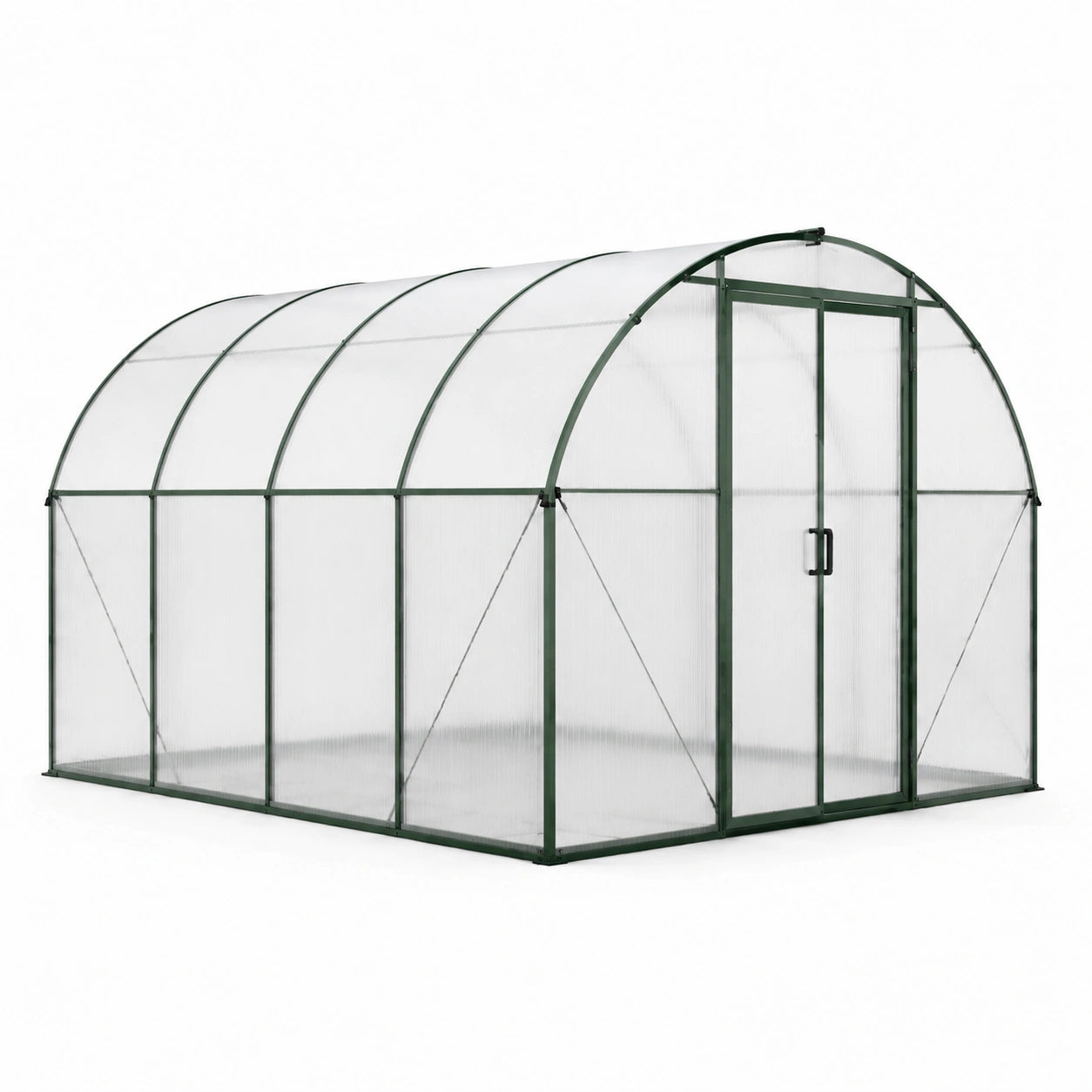 Gewächshaus aus Aluminium mit Polycarbonat, Grün
