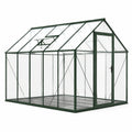 Gewächshaus Aluminiumrahmen gehärtetes Glas Grün 250x190x195 cm